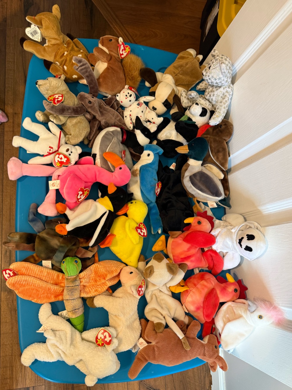 Ty Beanie Babies Plush Toys - Pink, Orange, Yellow, Blue, Black, White